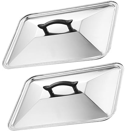 LIFKOME 2piezas Protectora Para Alimentos Tapa Rectangular De Acero Inoxidable Práctica y Duradera Para Hogares Hoteles y Restaurantes