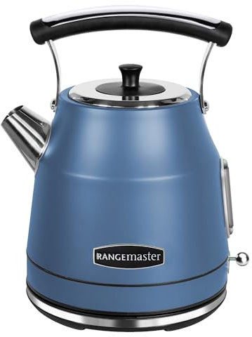 Rangemaster RMCLDK201SB Stone Blue Cordless Electric 1.7L 3kW Classic Kettle with Quick & Quiet Boil, Boil Dry Protection & 2 Year Guarantee