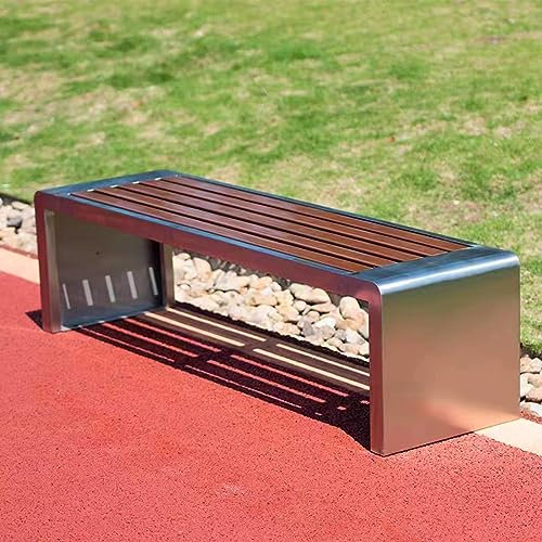 Gartenbank für draußen, Metallbank, wetterfeste Terrassenbank ohne Rückenlehne, 2–3 Sitzer, Parkbank, Sitzmöbel für den Außenbereich für Hof, Balkon, Veranda, Innenhof, Park, Bank und Stuhl