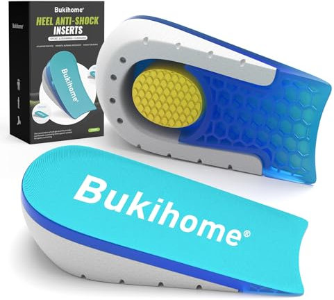 (2 Par) Bukihome Taloneras para Zapatos, Taloneras para Corregir Fascitis Plantar y Espolón Calcáneo - L(41-43)-1.5+2.5cm
