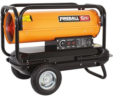 SIP FIREBALL XD75 Space Heater, Diesel/Paraffin/Kerosene, 230V, 22kW / 75,000 BTU/hr, 530m³ / 18,717ft³ Heating Area, 26L Fuel Tank
