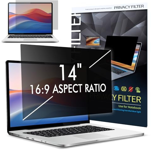 LAMA 14 Inch Laptop Privacy Screen Protector, WxH: 310mm x 174mm, 16:9, Universal Privacy Protection Screen Filter, Anti Blue Light, Anti Glare and UV