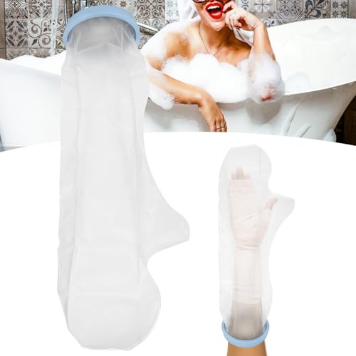 Duschabdeckung, Leitungsabdeckung für den Oberarm, wasserdichter Gipsschutz mit PVC, wiederverwendbar für Oberarm-Wund-Chemotherapie-Dusche 56 cm
