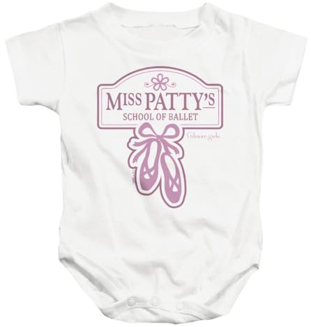 Popfunk Kids Gilmore Girls Miss Patty's School of Ballet Unisex Infant Snap Suit for Baby, White, X-Large