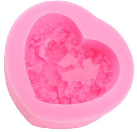 Uonlytech Molde Forma de Corazón de Silicona Molde para Hornear Pasteles Herramienta para Hornear de Silicona para Tartas y Repostería para San Valentín y DIY