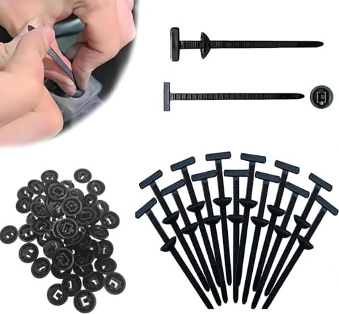 100PCS Nylon Universal Cable Tie Buckle, Collier de Serrage Serre-Câbles Robustes, liens de serrage plastique,UV Resistant Black Cable Ties Tool Accessory for Car Daily Repair, Bumper Retainer Clips