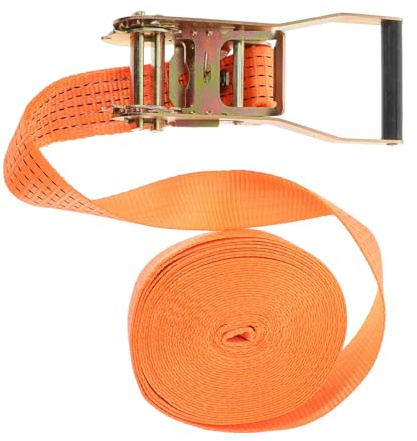 Hemobllo Cinghia Cricchetto per Fissaggio Carichi Pesanti Arancione Resistente per Camion e Traslochi con Tensionatore Sicuro e Visibilità Elevata