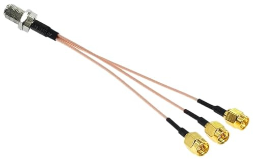 bodateng LIHUA 1 st F honmutter till 3 x SMA hankontakt splitter kombiner pigtailkabel 15 cm 6 tum för WI/*FI-router (15 cm)