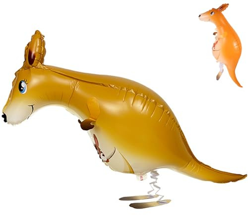 Gleemix Airwalker Ballon Känguru, Helium Luftballon Tiere, für Australien Geschenke, Deko Kinder Geburtstag Party, 102X34CM