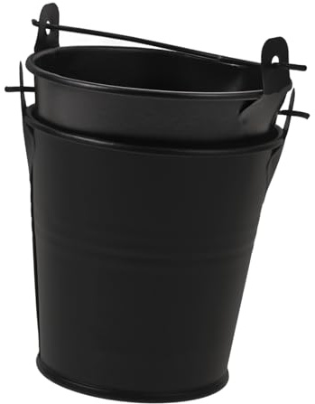 TOYZFRIENDY 2 Piezas Cubos de Grasa para Barbacoa de Hierro Resistentes y Fáciles de Limpiar para Goteo Parrillas al Aire Camping y Picnics de Unidades Negras