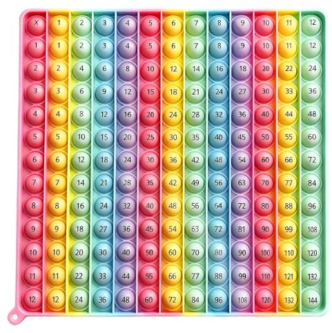Maths Pop Board, Practical Times Table Multiplication 12x12 Maths Games, Square Multiplication Tables for Classroom or After-School Math Activities（Used by individuals aged 15 and above）