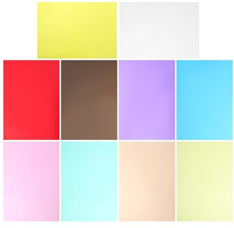 BIUDECO 10 Pezzi PVC Trasparenti Colorati per Artigianato Fai da Te Pellicola Vinilica Iridescente Resistente per Decorazioni Creative