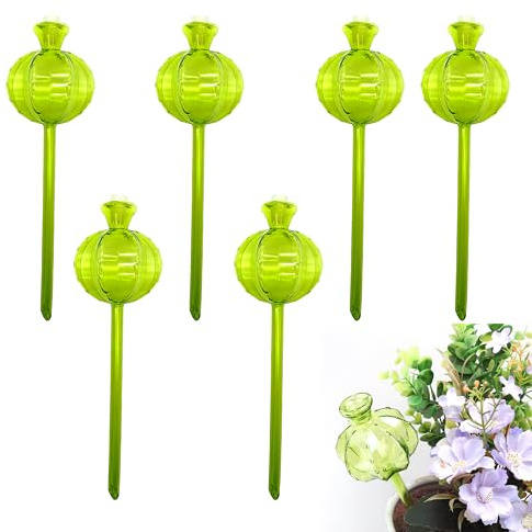 LIANCHEN 6 pièces Automatique Boules d'arrosage en Plastique pour Une humidité constante du Sol dans Les Plantes en Pot, Globes D'arrosage Automatique pour Plantes D'intérieur Et D'extérieur (Vert)