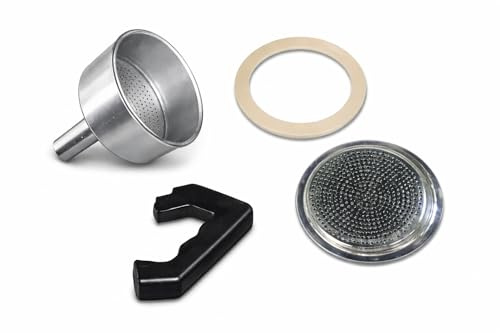 Terryshop74 Kit de rechange pour Moka 1 tasse - 4 pièces avec entonnoir, setin, joint en silicone et poignée