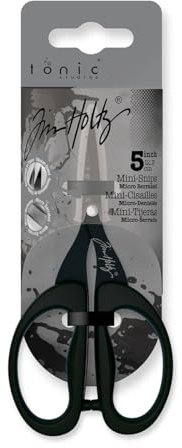 Tonic Studios Tim Holtz Non-Stick Micro Serrated Mini Snips, Multi-Colour, 8 x 18.38 x 2.79 cm