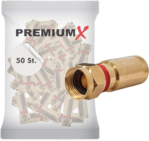 PremiumX XCon G4 - Conector de compresión F (50 unidades, 7 hasta 7,5 mm)