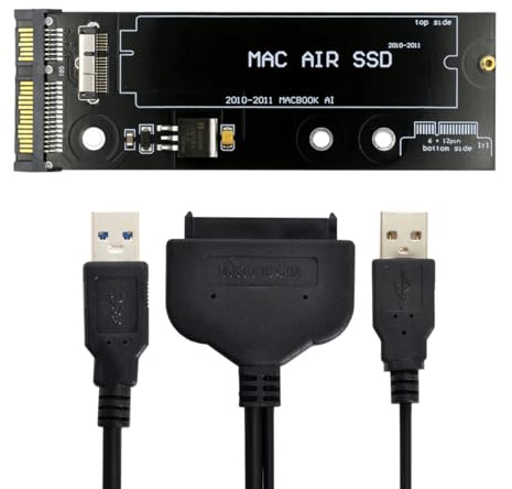 Cablecc USB 3.0 auf 12+6pin SSD HDD auf SATA 22pin Festplatte Patrone Drive für Air Pro 2010 2011 Air A1369 A1370 SSD