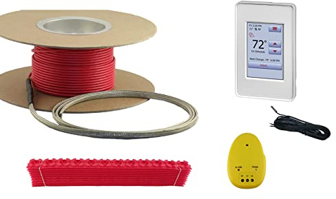 25 Sqft Warming Systems 120 V Electric Tile Radiant Floor Heating cable with Touch Screen Programmable Thermostat