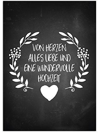 Einladungskarten Manufaktur Hamburg Glückwunschkarte zur Hochzeit/Motiv: Tafel Vintage Shabby Chic Look/mit Umschlag/Hochzeitskarte/Glückwunsch Karte