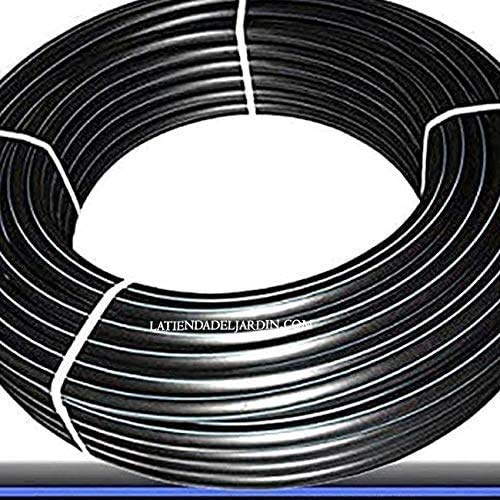 Suinga Tuyau polyéthylène alimentaire 20mm 10 bar 100m PE100 HD, bande bleu, tuyau d'eau potable/tuyau d'arrosage, noir
