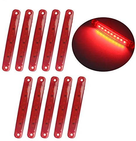 HEHEMM - Luz de posición lateral de 24 V para remolque, camión, caravana, autobús, barco, tractor, autocaravana, 10 unidades, color rojo