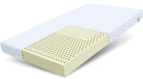 FDM Udine Latexmatratze 90 x 200 cm Matratze Härtegrad H2 (Mittelweich) 11 cm Höhe Zweiseitig Bezug Abnehmbar Waschbar Antiallergisch