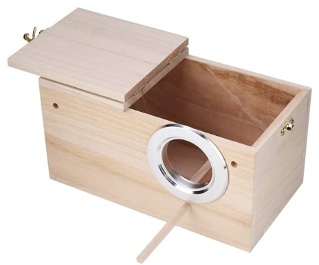 03 Wood House Bird Volierenkäfig Box, Vogelzucht Box, Safe Wood Lovebirds für Wellensittiche Nymphensittich für Papagei(Left Opening)