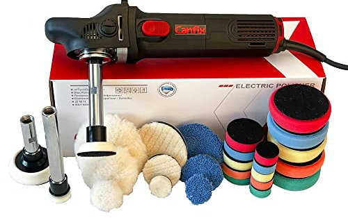 Canfix Mini polisseuse rotative pour voiture avec tampons et tiges d'extension M14