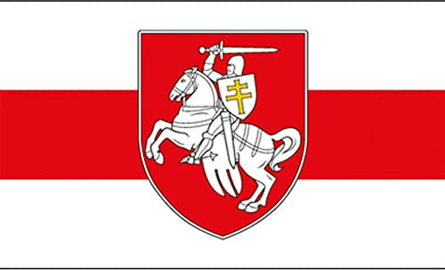90x150cm Biélorussie Pagona Drapeau Blanc Rouge Chevalier Cheval Drapeau Bannière Bélarus Drapeau Bélarusse pour L'extérieur