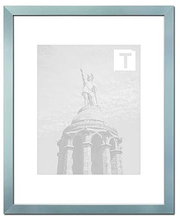 Holzwerkstoff Bilderrahmen Bernadette 48 x 68 cm, hier Türkis mit Kunststoffglas Antireflex 1mm