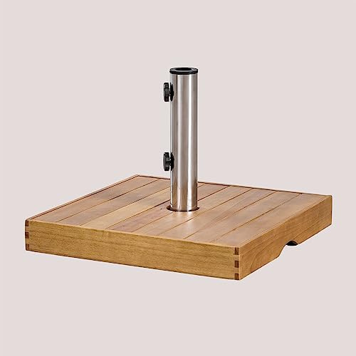 SKLUM Quadratischer Sonnenschirmständer (48x48 cm) aus Holz Canco - 48 x 48 cm