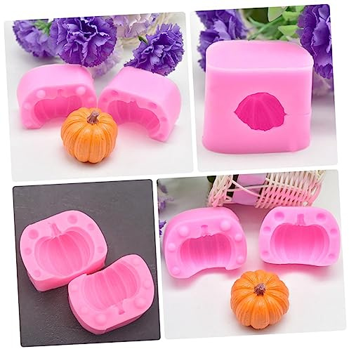 POPETPOP Molde de Silicona para Pasteles de Calabaza, Color Rosa, 2 Pares, Fácil de Usar, para Adornos de Tartas