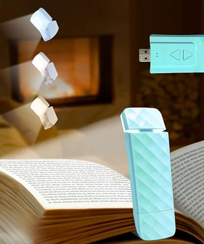 Runesol Luce per Lettura Libri a Letto Ricaricabile USB, 5 LED Lampada da Lettura per Libro Notturna, 80h Portatile Booklight con Clip, Idea per gli amanti dei libri, Viaggi, Bambini x Verde