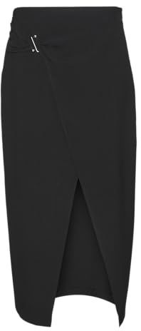 VERO MODA Vmclover Hw 7/8 Wrap Jupe Portefeuille, Noir, L Femme