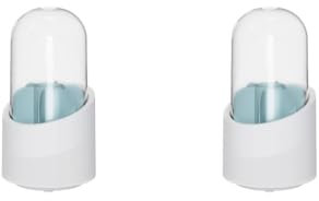 Leisurealeaneag Juego de 2 brochas de maquillaje con rotación de 360 grados, para pintalabios, cosméticos, color azul