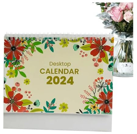 GLigeT Tischkalender 2024 – Schreibtisch-Klappkalender 2024, Desktop-Monatsplaner, Tischplaner for Zuhause, Büro, Schule (Color : 1)