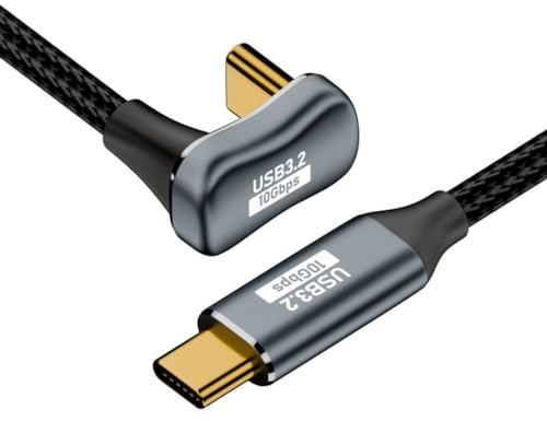 chenyang Cable de datos USB C a C USB 3.2 Tipo C 10 Gbps 100 W macho a macho Cable de datos en forma de U angular de 3.0M