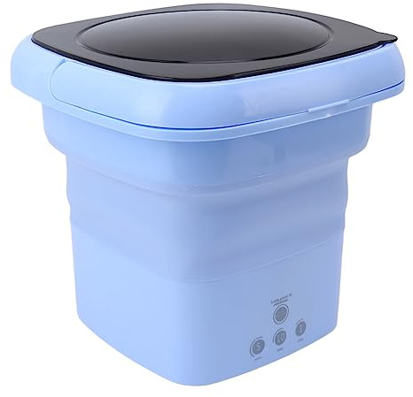 Lavatrice Portatile Dal Design Integrato, Mini Lavatrice Pieghevole da 10 Litri Pulizia Profonda dei Calzini Intimi Panno per Bambini, per Viaggi in Camper e Appartamento (BLUE)