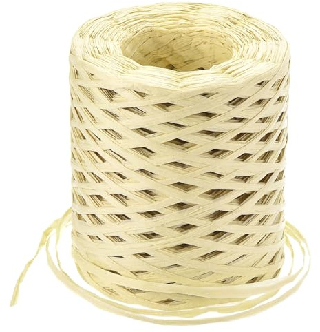 QUARKZMAN Cinta de Artesanía de Papel de Rafia 1/4 Pulgada 218 Yardas Cordel de Rafia para Envolver Navidad Regalos Manualidades DIY Kraft