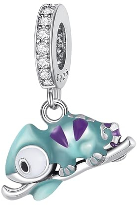 Famuan Caméléon bleu Charms pour les Femmes Pendentif en Argent Sterling pour Bracelets, Fête des Mères Saint-Valentin Anniversaire Noël Bijoux Cadeaux pour Maman Fille Amis