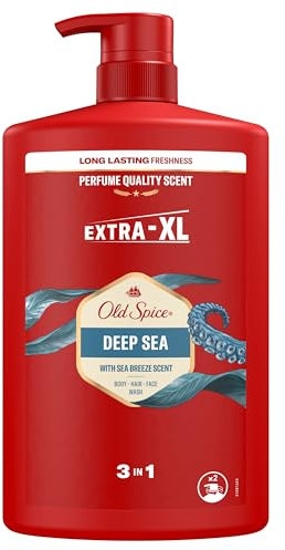 Old Spice Deep Sea 3-in-1 Duschgel für Haar, Gesicht und Körper 1000 ml, langanhaltende Frische, Duft von Parfumqualität, Tiefenreinigung