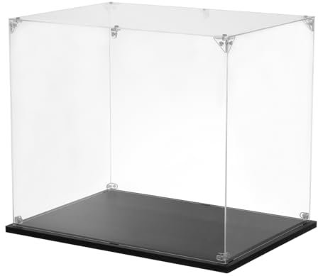 QUARKZMAN Acryl Display Case, 10''x14''x12'' Klarer Display-Box Aufbau Staubdichte Display-Box Aufbewahrungsorganisator für Sammlerstücke Action-Figuren