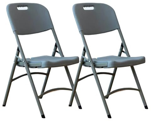RTTZBOZ Sedie Pieghevoli con Schienale, Sgabelli Pieghevoli Portatili per Adulti Portatili, Sedie Richiudibili per Negozio di Cucine da Esterno (Color : Gray, Size : 45cm/18in2pcs)