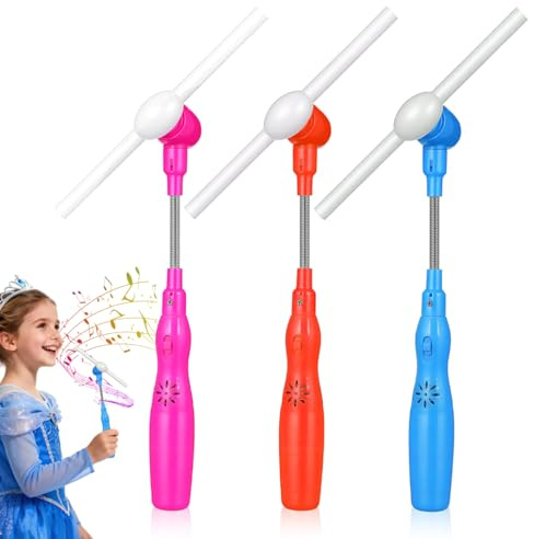 SHINEOFI 3 Pièces Moulin À Vent Musical Rotatif À LED Clignotant Lumineuse Pivotante De Fête Idéal pour Les Garçons Et Les Filles