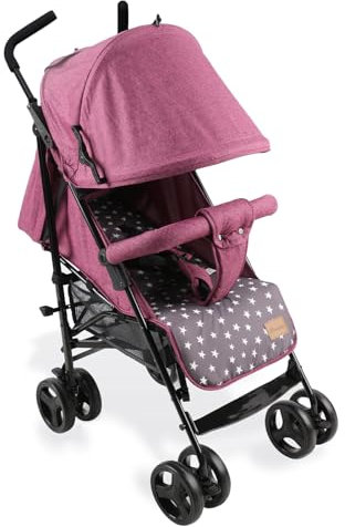 Bemesu Reisebuggy Kompaktkinderwagen mit 360°-Schwenkrädern, Kinderwagen mit 5-Punkt-Fahrzeuggürtel, Kinderwagen 360° verstellbare Fahrtrichtung, kinderbuggy klappbar bis 15kg, 0–3 Jahre, Lila