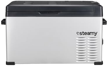 Steamy-E Single Zone 30, Elektrische Kompressor-Kühlbox, 27 Liter, Silber