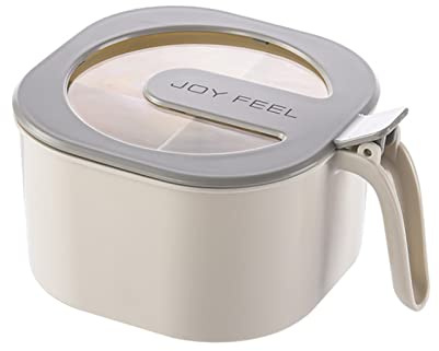 Sunicon 4 in 1 Spice Containe Seasoning Box, 4 Grids Flip Empty Spice Dispensers Travel Spice Container Compartment Seasoning Shakers with Spoons (White)