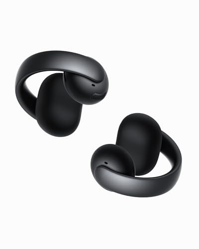 soundcore AeroClip by Anker, Auricolari Open-Ear, Cuffie Clip-On, Comfort Adattivo, Chiamate Chiare con 4 Microfoni e AI, Adattamento Stabile, Driver da 12mm per Suono Nitido, Design a Anello Aperto