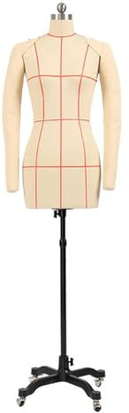 Generisch Weibliche Schneiderpuppe zum Nähen, Schneiderpuppe/Schneiderbüste mit feststeckbarem Halbkörpertorso und Armen, Verstellbarer Schneiderpuppenständer für Anfänger