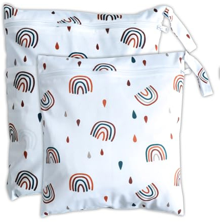 ABirdon 2 Stück Wetbag Kindergarten Nasstasche Windeltaschen Reißverschluss, wasserdicht, waschbar, Wetbag Organizer für Kleinkind-Windeln, Reisen, Gym, Strand und Pool